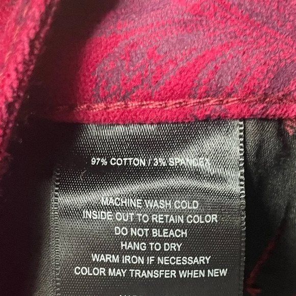 Kut From The Kloth Mia Toothpick Slim Fit Skinny Corduroy Floral Jeans Size 26 - Picture 7 of 10